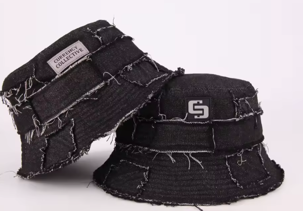 Deconstructed denim hat